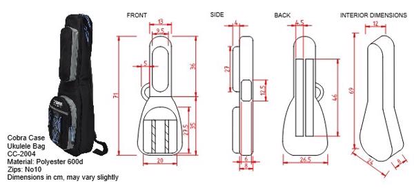 Tenor Ukulele Bag Dimensions 